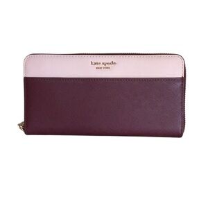 Kate Spade Staci Colorblock Large Continental Zip Wallet Rose Smoke Multi